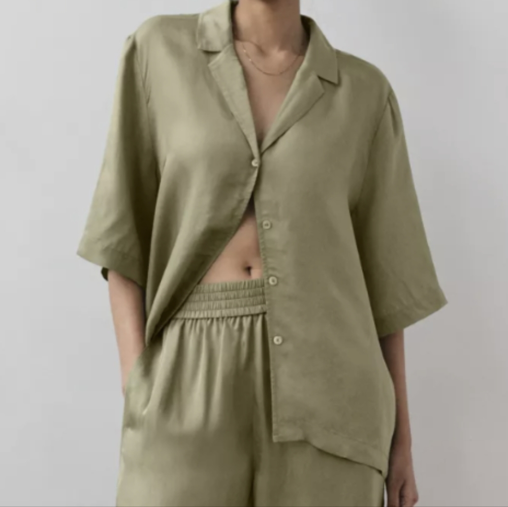 Aritzia Wilfred Aries Button Up and Short Set